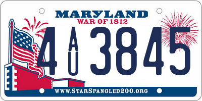 MD license plate 4AU3845