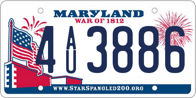 MD license plate 4AU3886