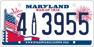 MD license plate 4AU3955