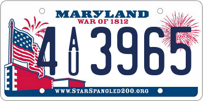 MD license plate 4AU3965