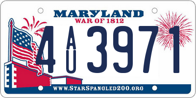 MD license plate 4AU3971