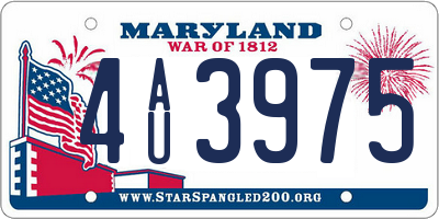 MD license plate 4AU3975