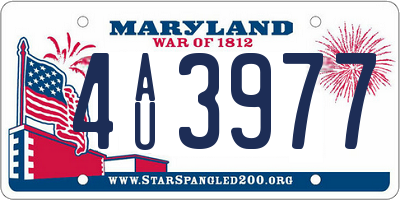 MD license plate 4AU3977