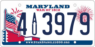 MD license plate 4AU3979