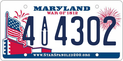 MD license plate 4AU4302