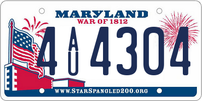 MD license plate 4AU4304
