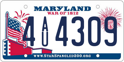 MD license plate 4AU4309