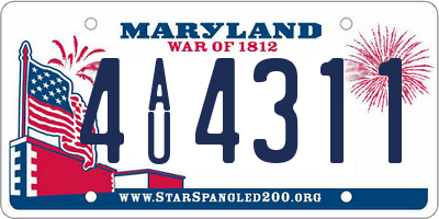 MD license plate 4AU4311