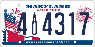 MD license plate 4AU4317