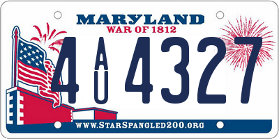 MD license plate 4AU4327