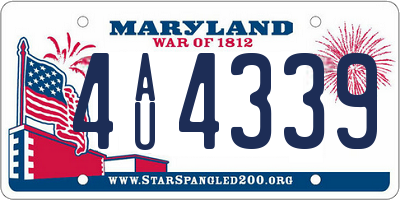 MD license plate 4AU4339