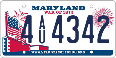 MD license plate 4AU4342