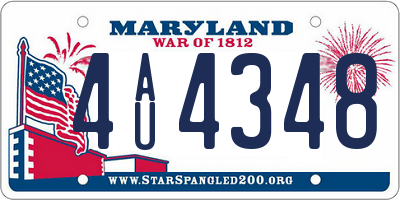 MD license plate 4AU4348