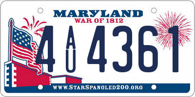 MD license plate 4AU4361