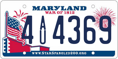 MD license plate 4AU4369