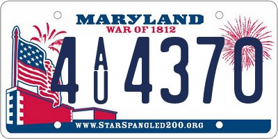 MD license plate 4AU4370