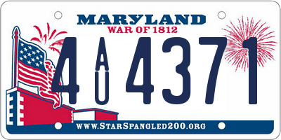 MD license plate 4AU4371
