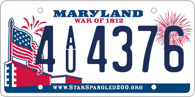 MD license plate 4AU4376