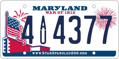 MD license plate 4AU4377