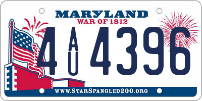 MD license plate 4AU4396
