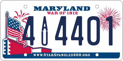 MD license plate 4AU4401