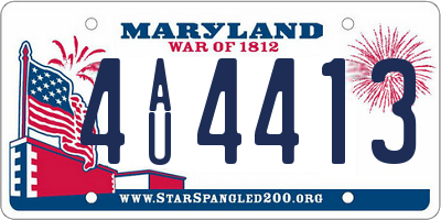 MD license plate 4AU4413