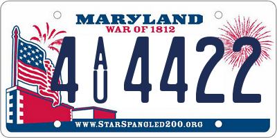 MD license plate 4AU4422