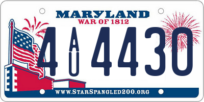 MD license plate 4AU4430