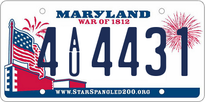 MD license plate 4AU4431