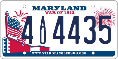 MD license plate 4AU4435