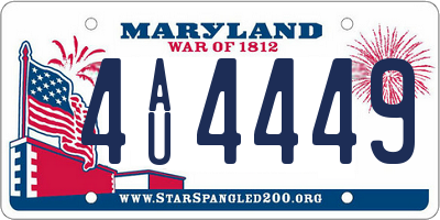 MD license plate 4AU4449