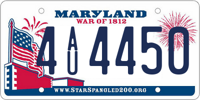 MD license plate 4AU4450