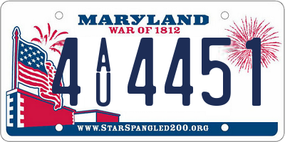 MD license plate 4AU4451
