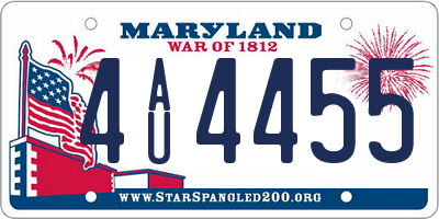 MD license plate 4AU4455