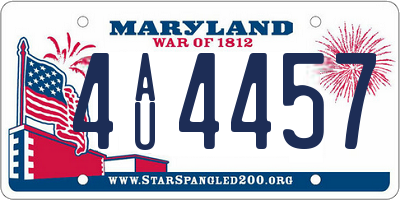 MD license plate 4AU4457