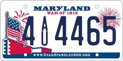MD license plate 4AU4465