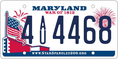 MD license plate 4AU4468