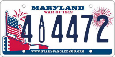 MD license plate 4AU4472