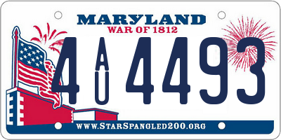 MD license plate 4AU4493