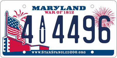 MD license plate 4AU4496