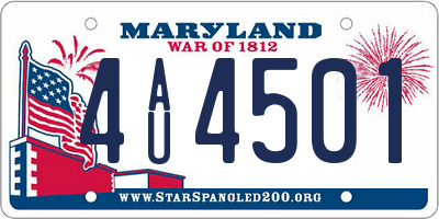 MD license plate 4AU4501
