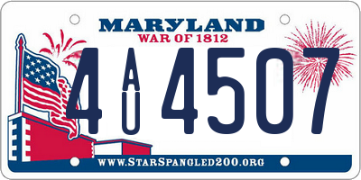 MD license plate 4AU4507