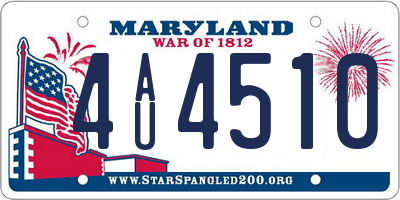 MD license plate 4AU4510
