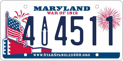 MD license plate 4AU4511