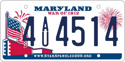 MD license plate 4AU4514
