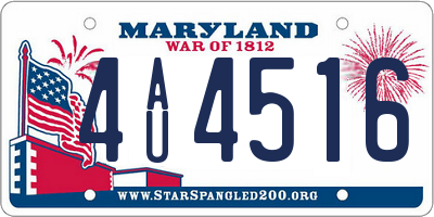 MD license plate 4AU4516