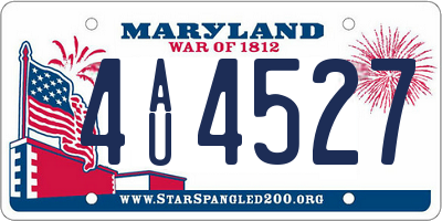 MD license plate 4AU4527