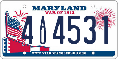 MD license plate 4AU4531