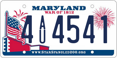 MD license plate 4AU4541