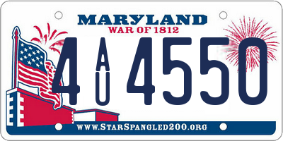 MD license plate 4AU4550
